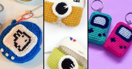 Fundas de audífonos en crochet inspiradas en juguetes retro