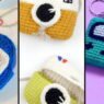 Fundas de audífonos en crochet inspiradas en juguetes retro