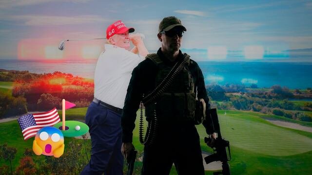 Detienen a hombre armado en evento de Trump en campo de golf